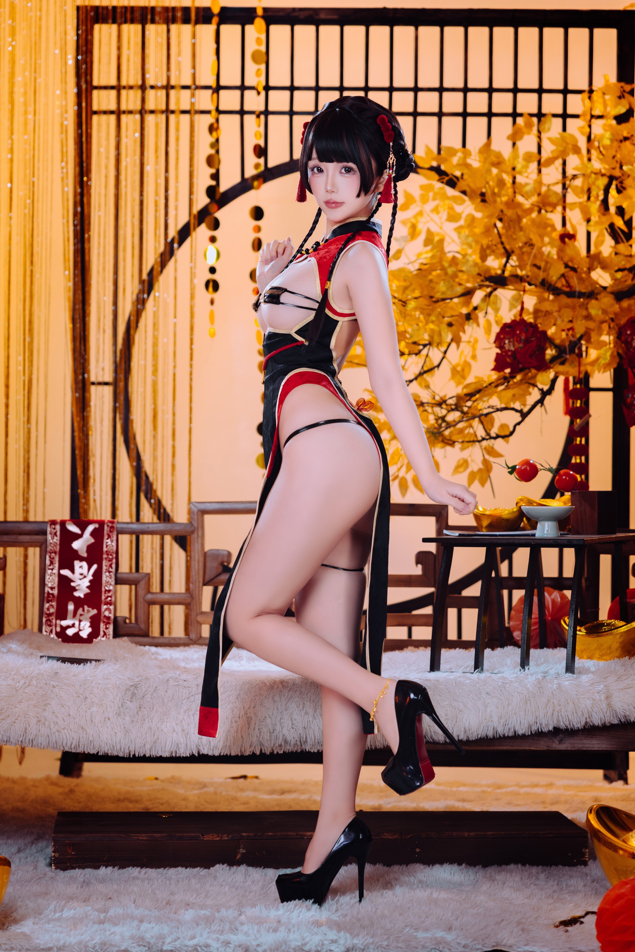 图片[1]-日奈娇 – NO.253 新年限定旗袍 [61P]-XikXak